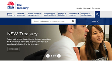 NSW Treasury website screenshot